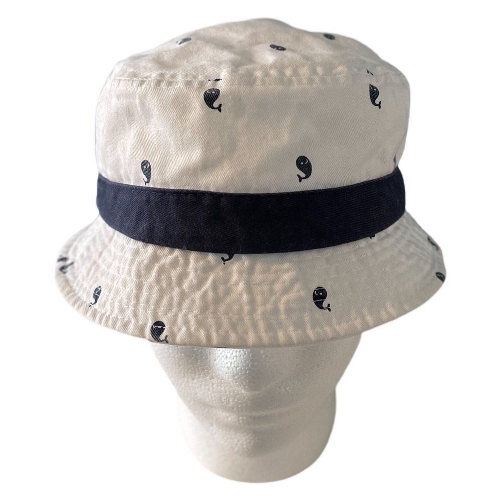 Panama Jack Child Youth Hat White Blue Whale 4-6X Vacation Swim Hat 100% Cotton - Picture 2 of 7